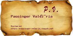 Passinger Valéria névjegykártya